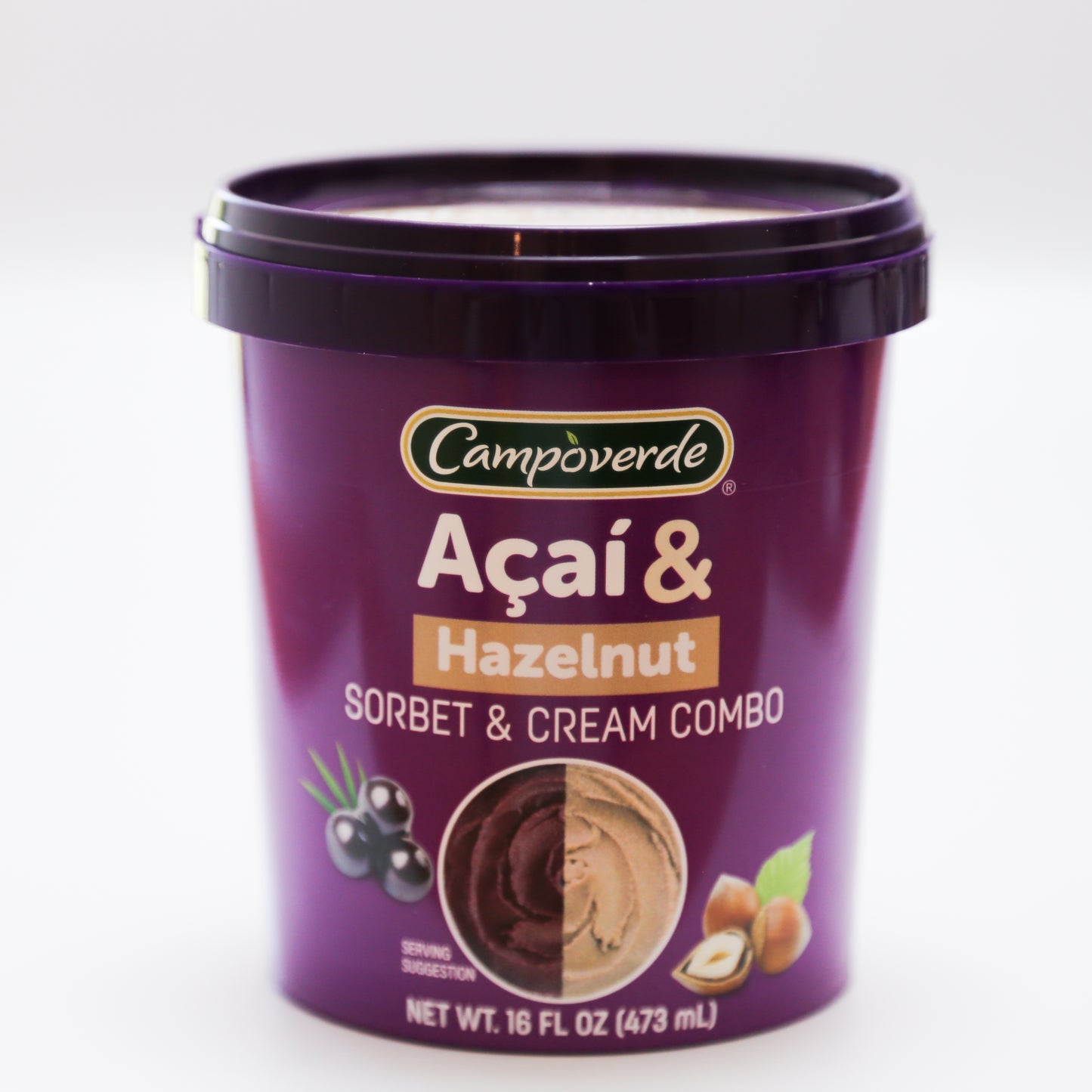 Acaí & Hazelnut Sorbet & Cream Combo